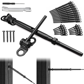 BLIKA 10 Pair 1/8" Black Cable Railing Kit Swage Toggle Turnbuckle Hardware, Adjustable Angle T316 Stainless Steel Cable Railing Kits for 2"x2", 4"x4" Wood Posts, Black Deck Railing Kit for Stairs
