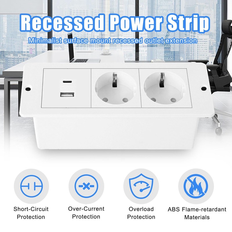 Idota Table Socket, 2-Way Retractable Socket with PD20W Quick Charge