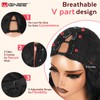WIGNEE V Part Yaki Curly Wig Natural Look for Women