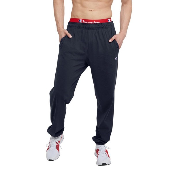 Champion Men's Everyday Fitted Ankle, 31.5" Inseam, Cotton Knit Pants Left Hip "C" Logo, Warm-Up Pants