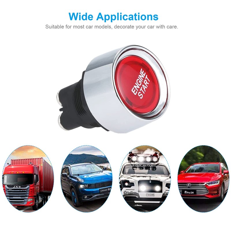 RUIZHI Engine Start Button, Multifunctional Car Ignition Switch, LED Start