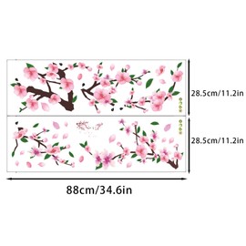 astylishome Wall Sticker Pink Flower Stickers Floral Walls Decals Floral Wallpaper for Baby Nursery Girls Bedroom Living Room Nature Plants Art Décor Decor 0212