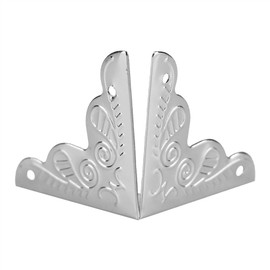 12pcs Wooden Box Corner Protector, Wooden Box Jewelry Gift Case Corner Decorative Protectors Iron Edge Cover Guard Corner Protector Guard for Furniture Cabinet Jewelry Chest Box(3#)