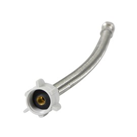 HIGHCRAFT 12 Inch Flexible Toilet Water Supply Line Braided Stainless Steel Toilet Hose Connector 3/8 Inch Compression x 7/8 Inch Ballcock Plastic Nut