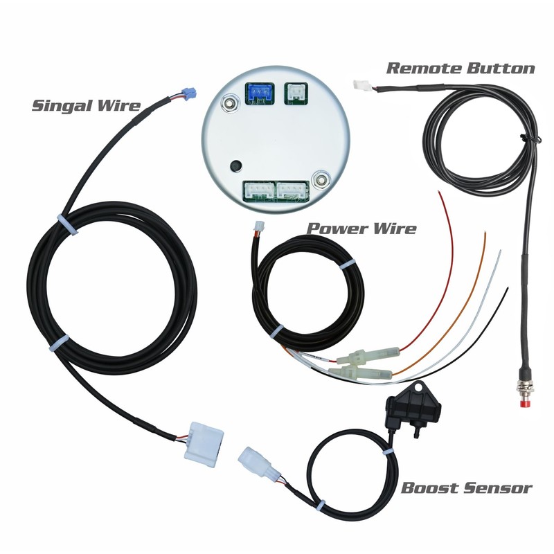 Bezel Boost Gauge Kit -30inHg~30Psi White Indash Brushless Series 2-1/16''