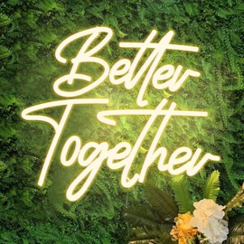 DAKABUKA Better Together Warm White LED Neon Wedding Signs for Bridal Showers, Wall Decoration, Engagement, Anniversary Party, with Dimmable Switch, 5V, USB Powered (13 x 11.8 inches)