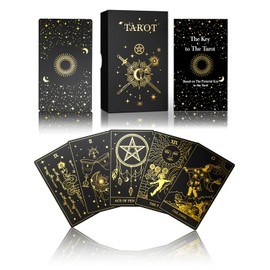 WJPC Gold Foil Tarot Cards with Guide Book Set&Gift Box for Beginner& Expert. Original DesignTarot Decks, Tarot Cards Decks