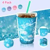 Patelai 4 Pieces Reusable Coffee Sleeve Cup Insulator for Cold