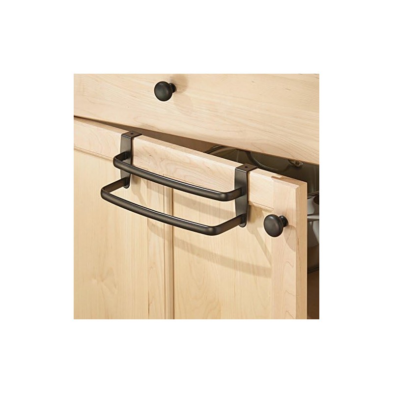InterDesign Axis Over The Cabinet Towel Bar, Double 9-Inch, Bronze