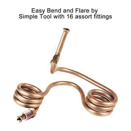 MuHize Copper Nickel Brake Line - 25 Ft of 3/16 Non-Magnetic Copper Nickel Brake Line with 16 Fittings, 3/16" Brake Line Tubing Kit Replacement Roll Corrosion Resistant