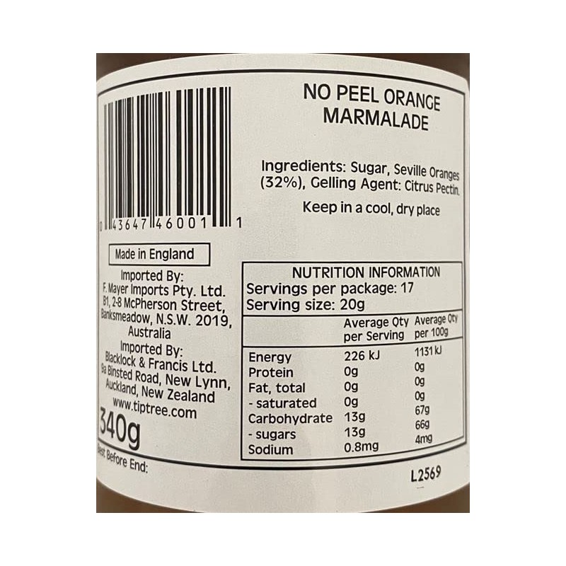 Tiptree No Peel Orange Marmalade - 340g (Pack of 2)