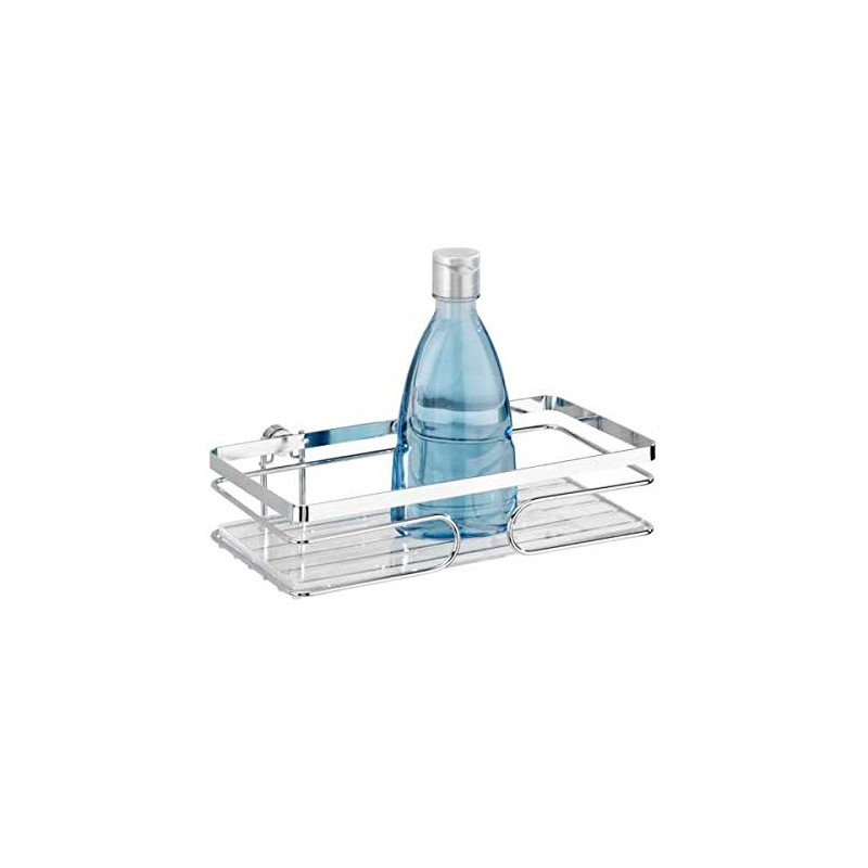 WENKO Wandablage Premium, Offener Wand-Caddy, Rostfreier Edelstahl/Kunststoff, 24 x 6,5