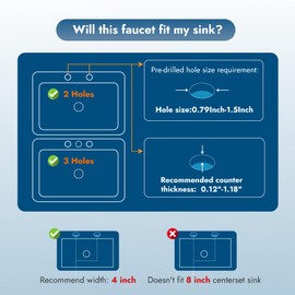 Cinwiny 4 Inch Centerset Bathroom Sink Faucet Double Handles Bathroom Vanity Faucets 360 Degree Swivel Spout Deck Mount Mixer Tap with Pop-up Drain,Matte Black and Polish Chrome