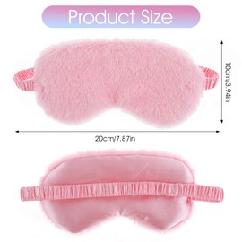 Pack of 2 Plush Eye Mask Soft Sleep Blindfold Eye Cover Comfortable Furry Faux Fur Sleep Mask Satin Nap Night Eye Protection Cover for Men and Women Gift (White Pink)