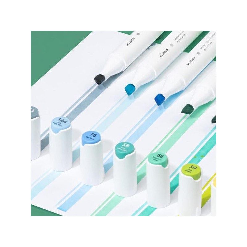 Artbox/Deli Nusain Rounded Sketch Brush Twin Marker Pen 60-Color Set