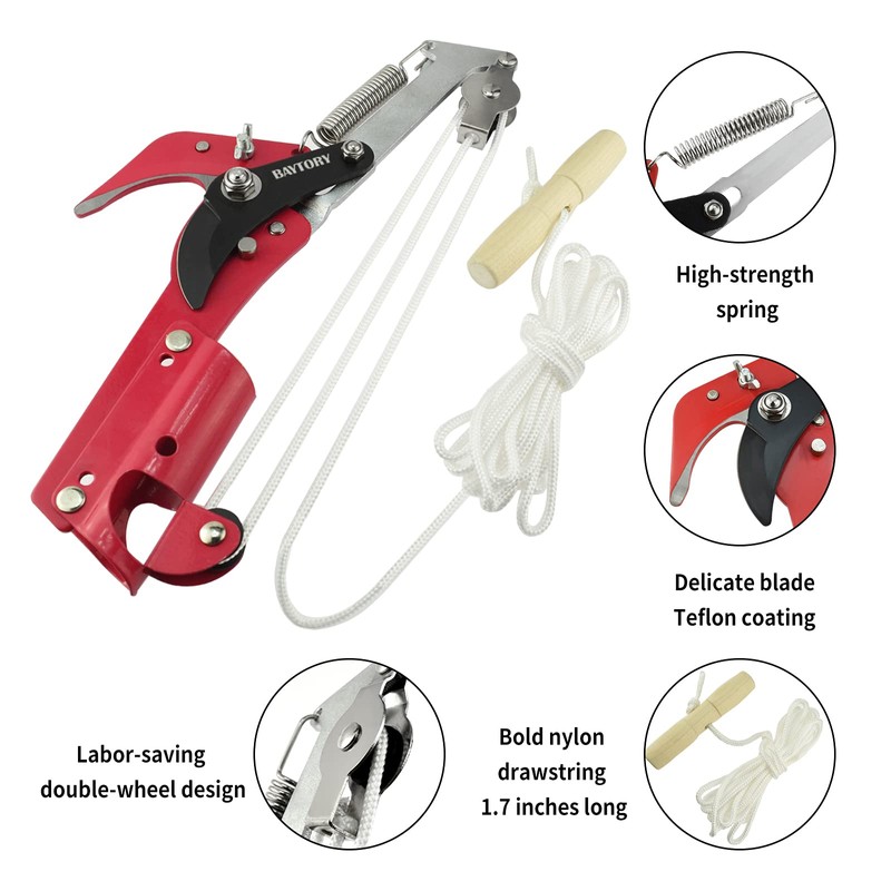 BAYTORY Extendable Tree Pruner Saw, High-Altitude Branches Trimmer Pruning Shears