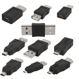 Parishop 10pcs OTG 5pin Mini Changer Converter Adapter USB Male to Female