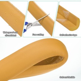 M METERXITY 1-Pack Corner Guards Edge Protectors, 6.5 Ft/2m Soft NBR Rubber Foam Bumper Guard L-Shape for Furniture Corner/Fireplace/Table Edge [Wood Color]