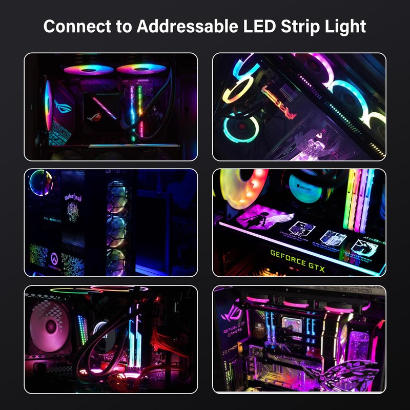 GINTOOYUN ARGB Splitter Cable 5V 3 Pin Addressable RGB Splitter