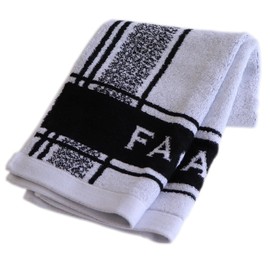 Cis Design Face Towel, Imabari, 100% Cotton, Monotone, Simple, Stylish, Quick-Drying, Fluffy, Made in Japan, 13.4 x 31.5 inches (34 x 80 cm), Overchecked, Black