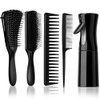 Juego de 5 Cepillos para Cabello Rizado, Desenredante y Peine