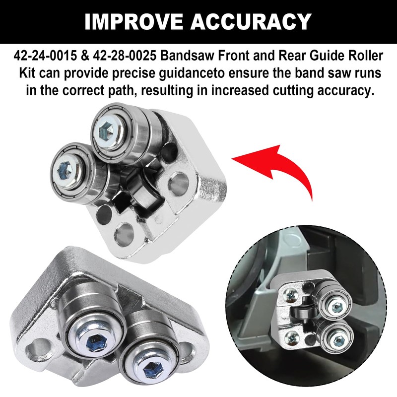 Niahm 42-24-0015 & 42-28-0025 Bandsaw Front and Rear Guide Roller