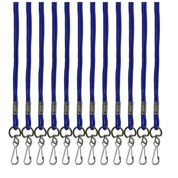 Cannon Sports Nylon Lanyards for ID Badges, Whistles & Referees (Blue - 12 Pack)