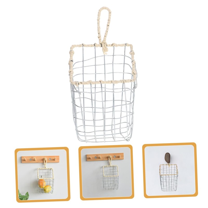 Levemolo Iron Crafted Wire Storage Basket Multi-Purpose Organizer Small Bread