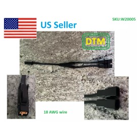 A-LAB 1pc DTM  Y-split 2 Port DTM-2 F to 2 Port DTM-2 M Cable Deutsch Two Way Splitter