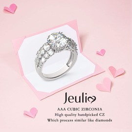 Jeulia Wedding Rings Engagement Rings for Women Anniversary Promise Ring Bridal Sets 925 Sterling Silver with 4.75 ct Primary Stone+2.59 ct Side Stone (8.5(U.S))