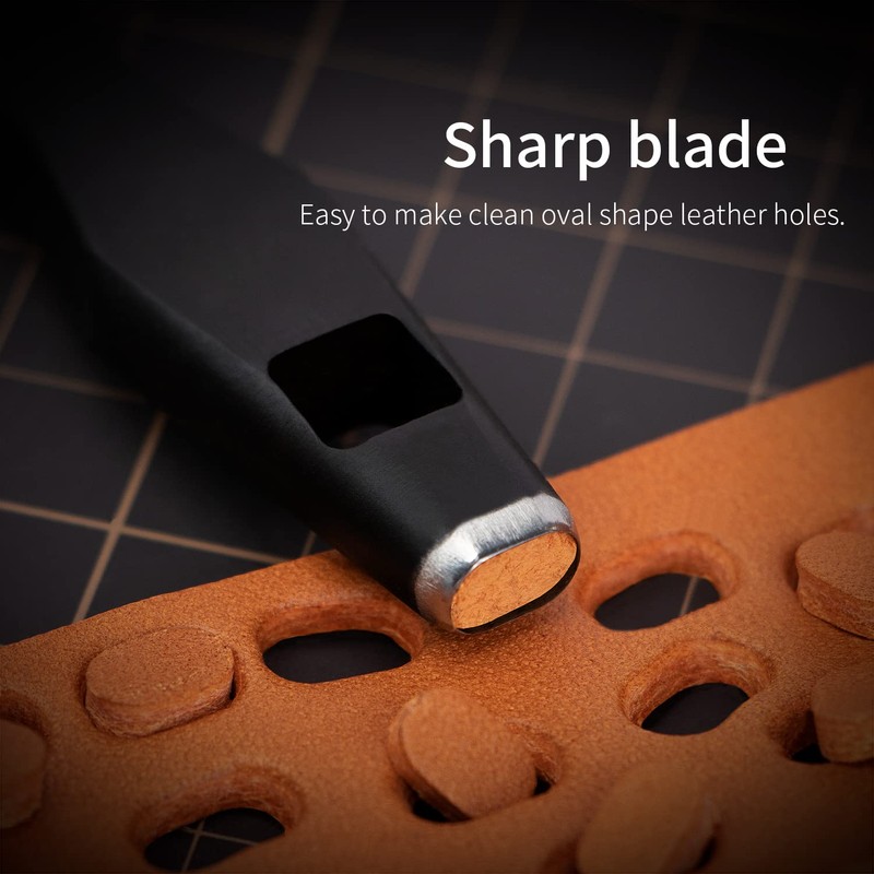 WUTA Oblong Punch Leather Belt Hole Puncher Oval Hole Cutter