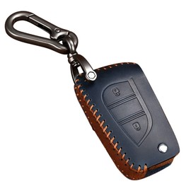 GR Yaris RC Grade Key Case for Toyota Auris Avensis Jackknife Key Smart Key Case Noah X Highlander Rates Key Cover Key Shell Accessories, 1. Genuine leather / 2 buttons / black