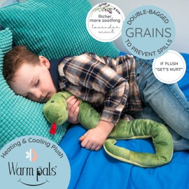 Warm Pals - Heatable Coolable Bedtime Comfort Plushie - Sammy Snake - 1.5lbs - Cozy Microwavable Lavender Scented Plush Toys - Heated Stuffed Animal