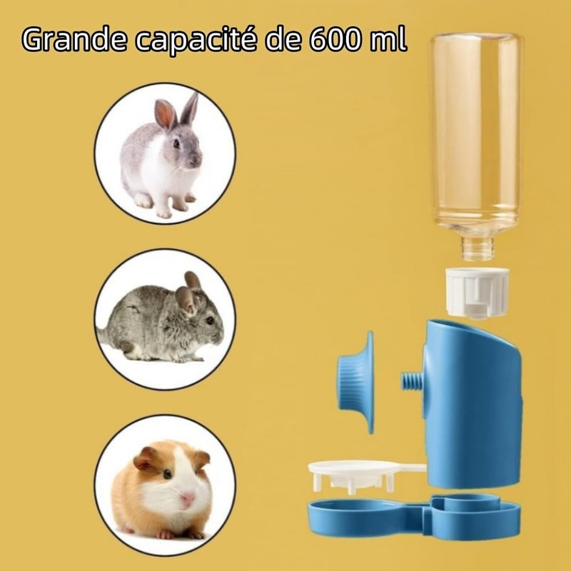 Norhogo Rabbit Water Dispenser, 600 ml Hanging Drinks Rabbit Automatic