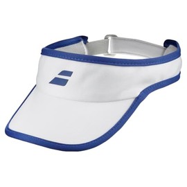 Babolat, Sports visor model UV protect, colour: white/blue, lightweight and comfortable material, quick-drying, adjustable and adjustable at the back, protects eyes and face from the sun.