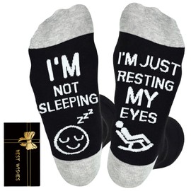 Shintrend Birthday Gifts for Dad: Funny Socks for Men Fathers Day Gift for Him Grandpa Easter Stocking Stuffers Im Not Sleeping Socks