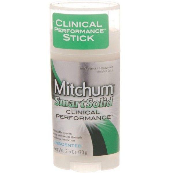 Mitchum Smart Solid Anti-Perspirant Deodorant Unscented 2.50 oz ( Pack of 12)