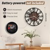 Maxstar Wall Clock Battery Operated,Silent Non-Ticking Modern Rustic Metal Round