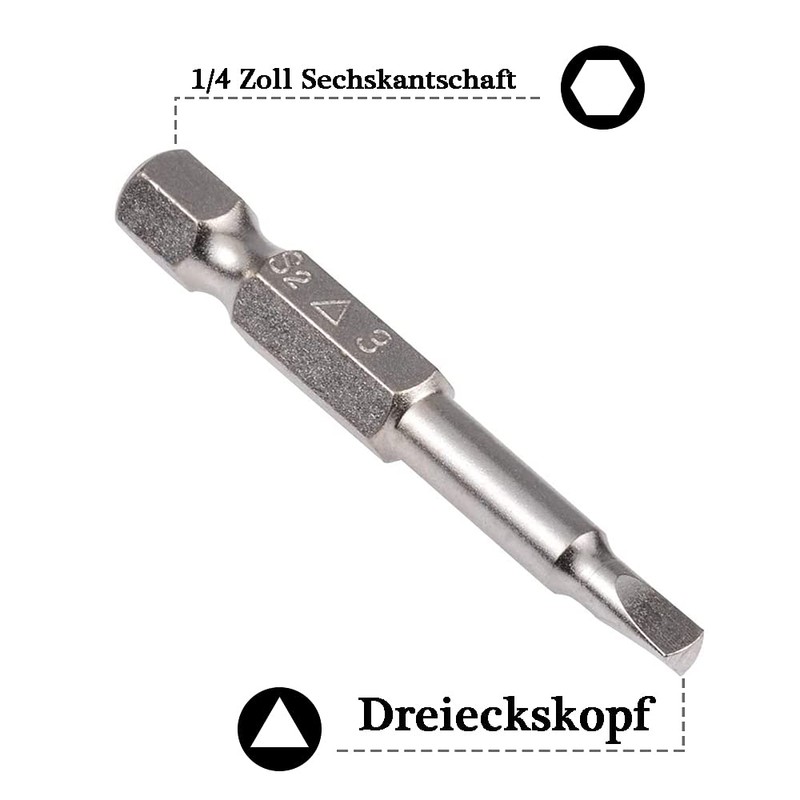 Mesee 5 Pieces 1/4 Inch Triangle Screwdriver Bits, 50 mm