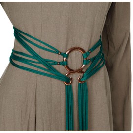 keland Medieval Accessory Rope Belt Viking Belt Tie Belt for Men and Women, Green