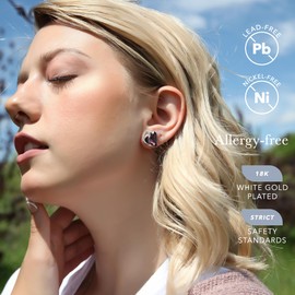 Leafael Infinity Love Heart Earrings for Women, Birthstone Crystal Earrings with Healing Stones, Allergy-Free Jewelry for Women with Gift Box, Silver-tone Crystal Stud Earrings for Women