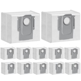 12 Pack Dust Bags Compatible with Roborock S8+, S8 Pro Ultra, S7 MaxV Ultra, S7 Max Ultra, S7 Pro Ultra, Q7, Q7+, Q7 Max, Q7 Max+, Q8 Max+, Q5, Q5+, Q5 Pro+ Robot Vacuum, 3.6 L Large Capacity