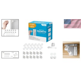 Child Safety Cabinet Locks - 12 Magnetic Adhesive Locks with Keys Included