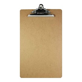 BAZIC Wood Clipboard Legal Size 16.5" x 8.5", Sturdy Spring Clip, Hardboard Fit A4 Letter Size, Strong & Large Capacity, for Office School, 4-Pack