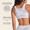 Leonisa Leonisa Women's Posture Corrector Wireless Back Support Bra, White,