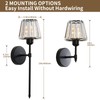 Battery Operated Crystal Wall Sconce Set of 2, Black Rechargeable