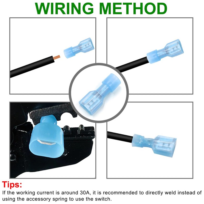 DAOKAI Toggle Switch On/Off DPST 30A Green Luminous LED Switch