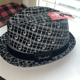 Fender Guitars Fedora Hat Unisex Size Medium Axe Plaid Strat Stratocaster New