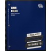 1 Subject College Ruled Spiral Notebook Solid Colors Perforated Edge