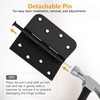 Luxbaro 3 Pack Black Door Hinges 4 Inch, Exterior Door